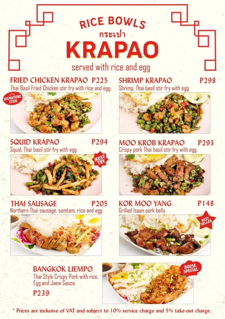 Khao Khai Philippines Menu