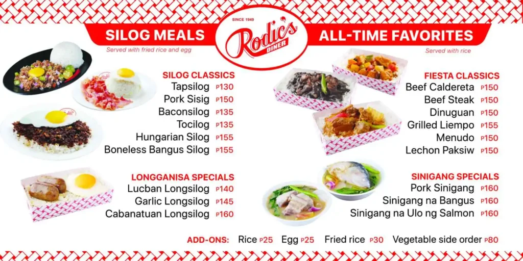 Rodics Menu Philippines