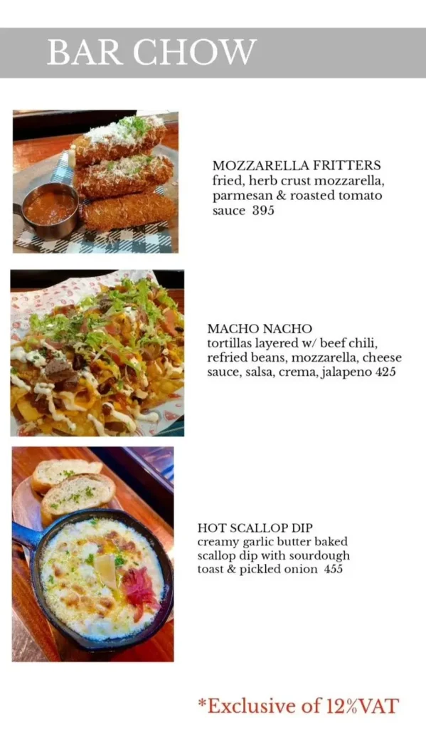 Smoque Bar Chow Menu