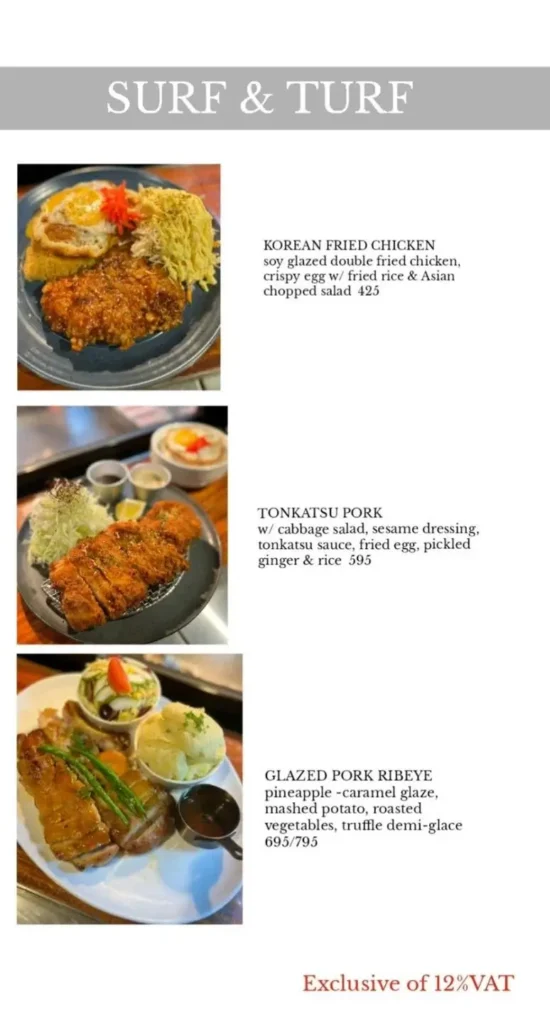 Smoque Surf Turf Menu