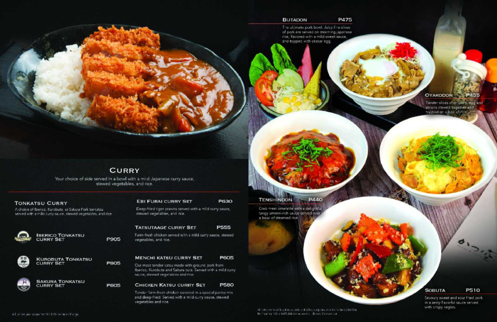 KATSU SORA PHILIPPINES MENU CURRY PRICES
