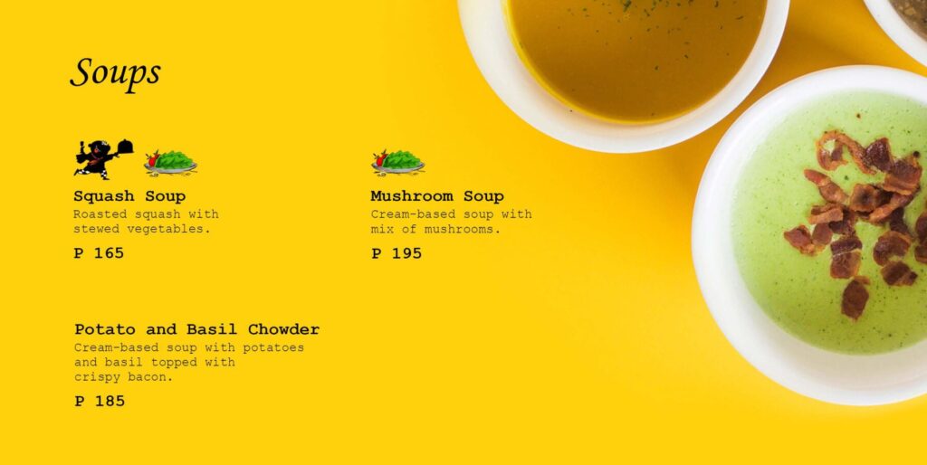 soups menu prices