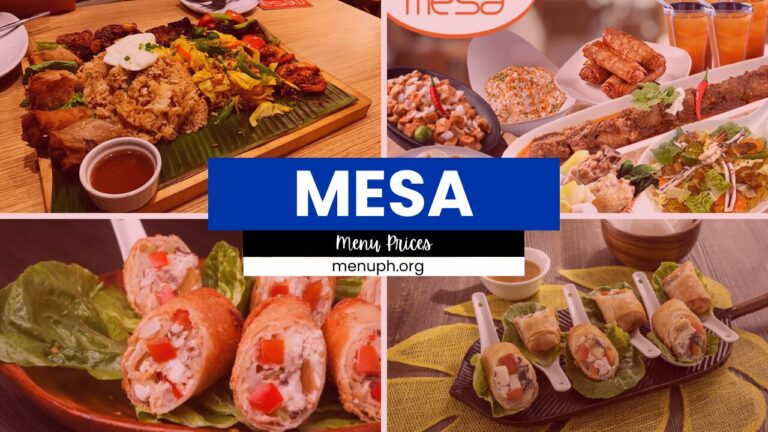 MESA MENU PHILIPPINES & UPDATED PRICES 2024