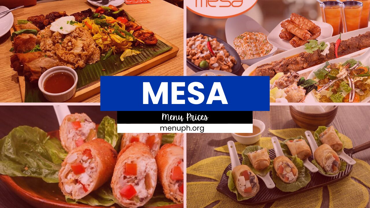 MESA MENU PHILIPPINES & UPDATED PRICES 2025