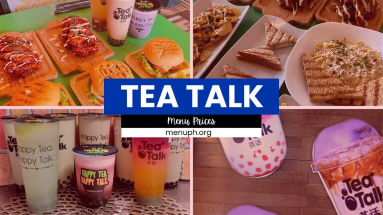 TEA TALK MENU PHILIPPINES & UPDATED PRICES 2024