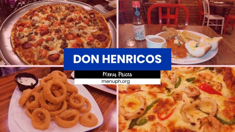 DON HENRICOS MENU PHILIPPINES & UPDATED PRICES 2024