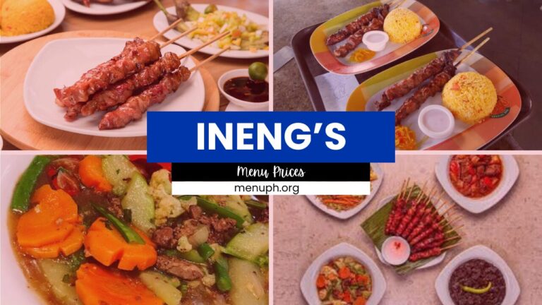 INENG’S MENU PHILIPPINES & UPDATED PRICES 2024