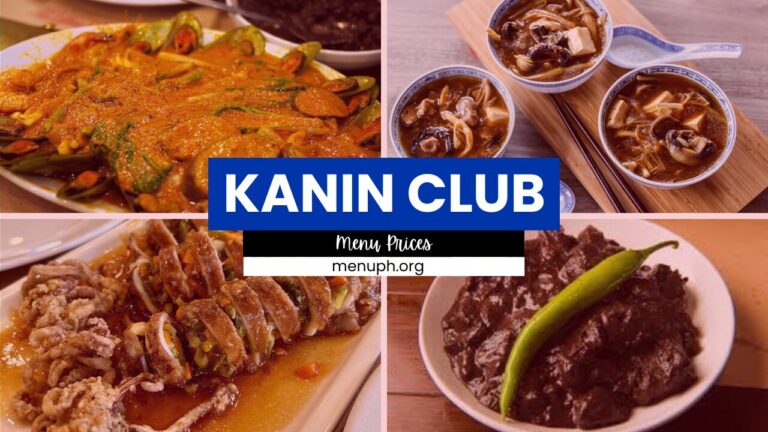 KANIN CLUB MENU PHILIPPINES & UPDATED PRICES 2024