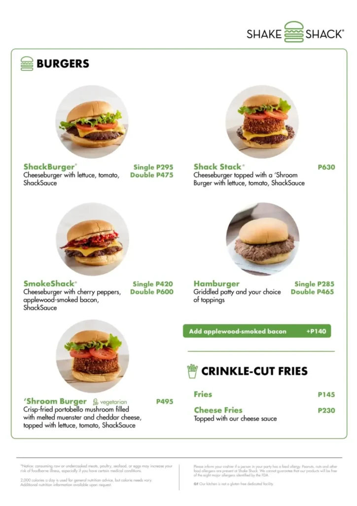  SHAKE SHACK MENU PHILIPPINES