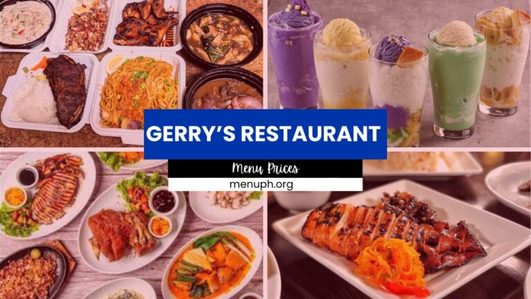 Gerry’s Restaurant and Bar Menu Philippines Prices