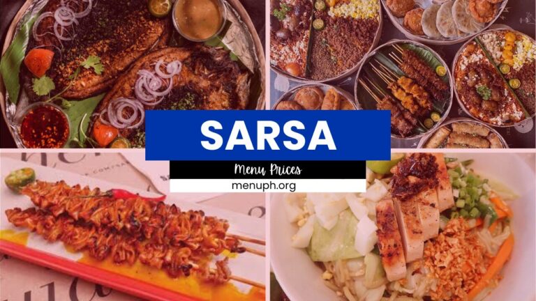 SARSA MENU PHILIPPINES & UPDATED PRICES 2024