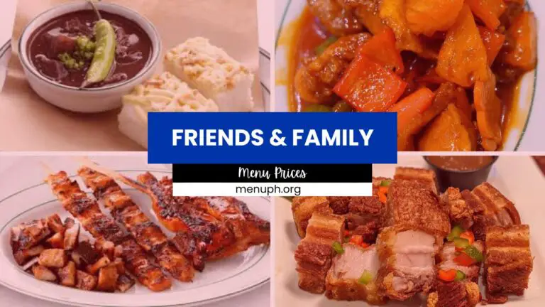 Friends & Family Menu Philippines