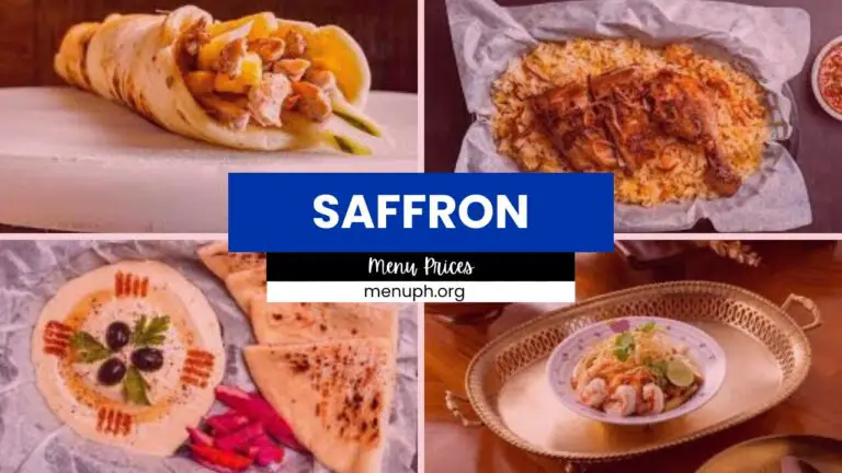 Saffron Menu Philippines