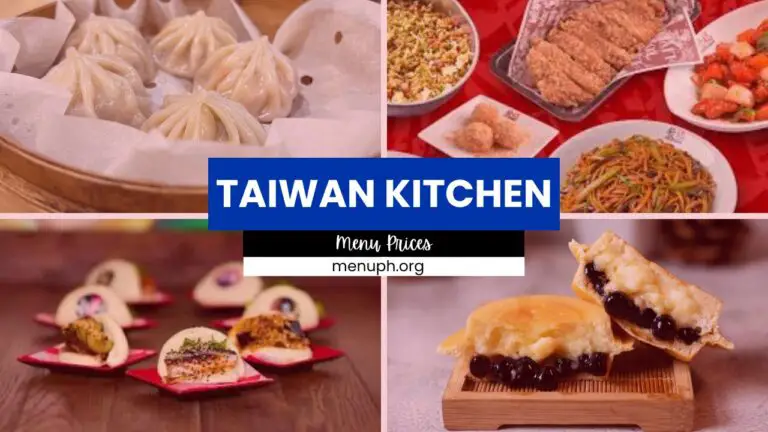 Taiwan Kitchen Philippines Menu