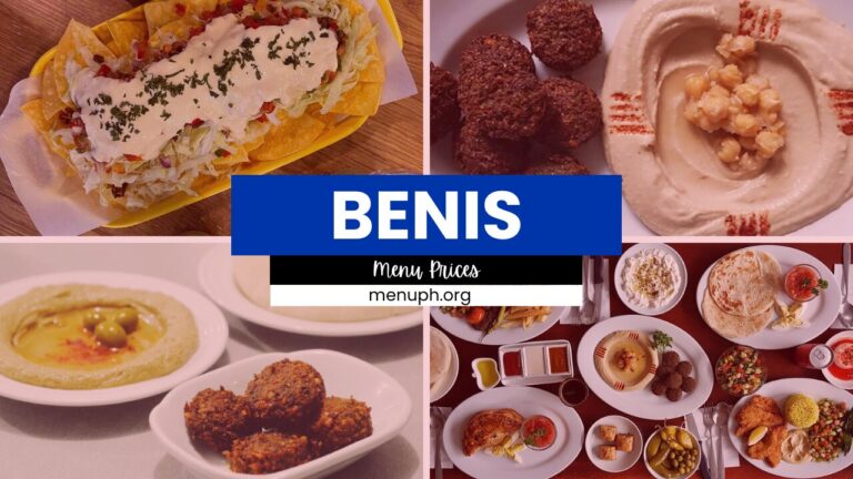 BENIS MENU PHILIPPINES PRICES