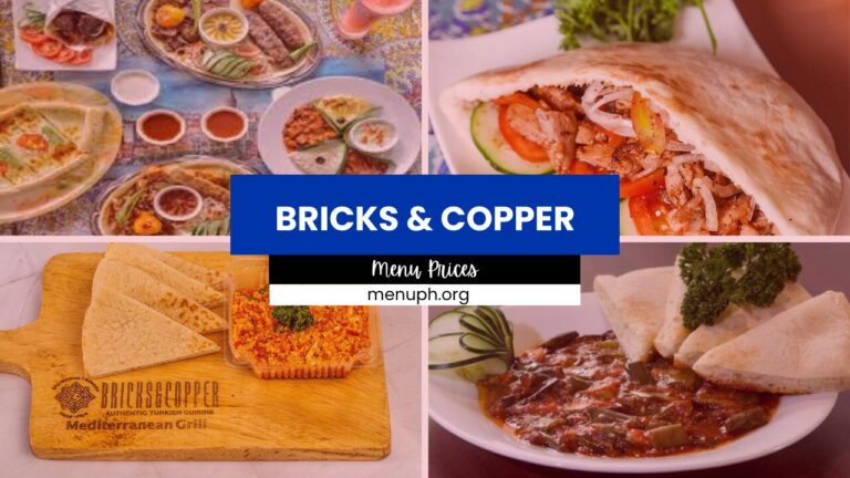 Bricks & Copper Philippines Menu
