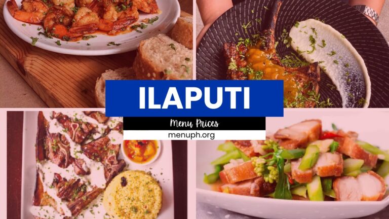 ILAPUTI MENU PHILIPPINES PRICES