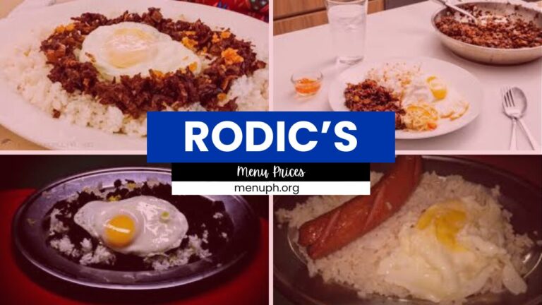 Rodic’s Menu Philippines