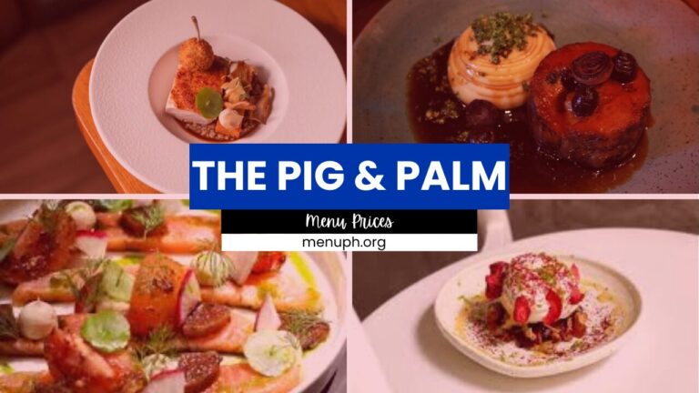 The Pig & Palm Menu Philippines